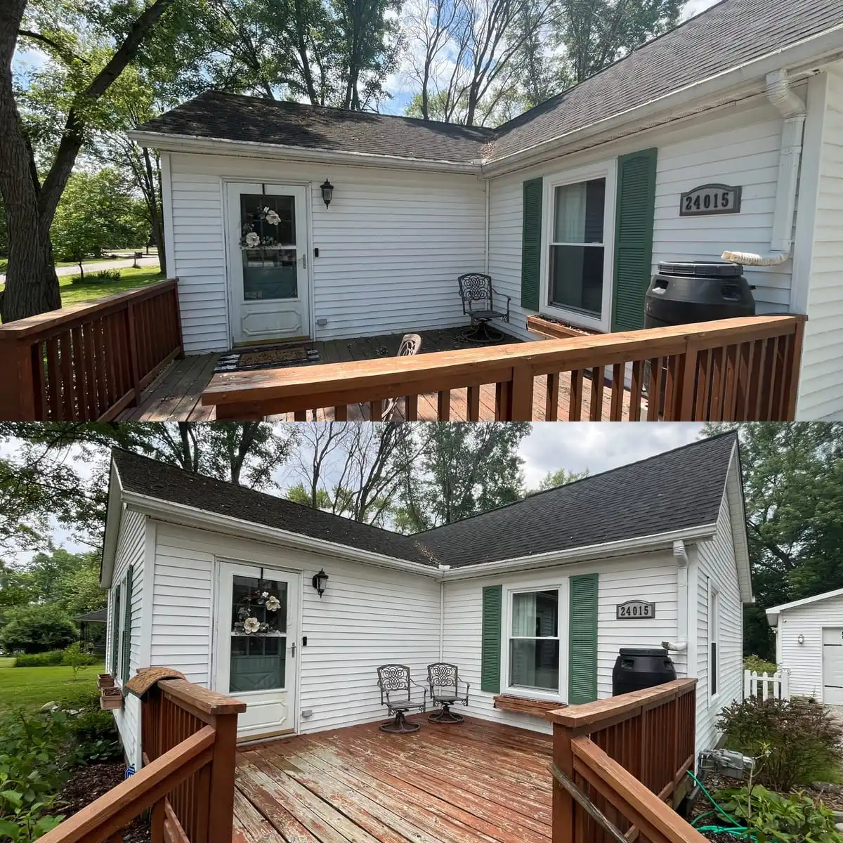 House and deck pressure washing transformation in Saline MI