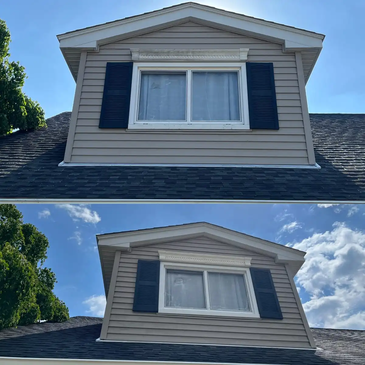 Dormer and roof line cleaning in Saline MI